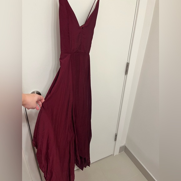Dark Red Handkerchief Dress - Picture 1 of 3